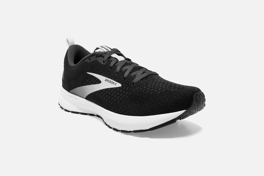 Brooks Revel 4 Road Running Shoes Mens Black/Silver 678103-RXJ